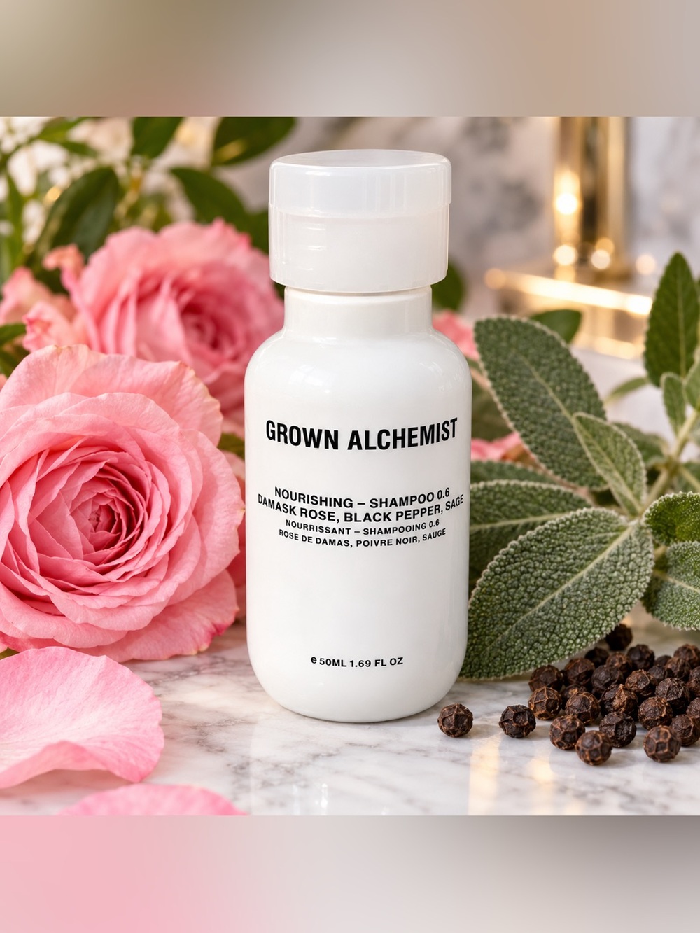 Grown Alchemist Nourishing Shampoo Damask Rose Black Pepper Sage 50mL